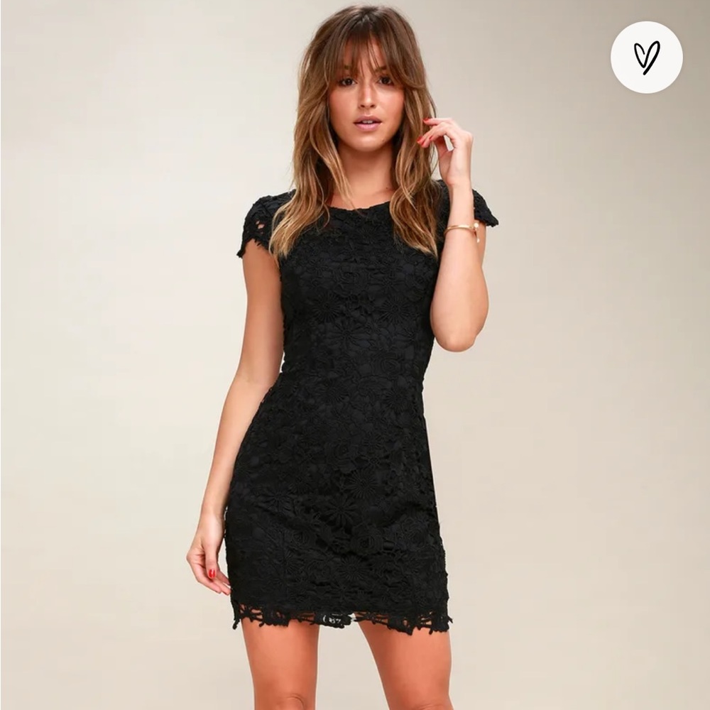 Lulus Black Lace Mini Dress